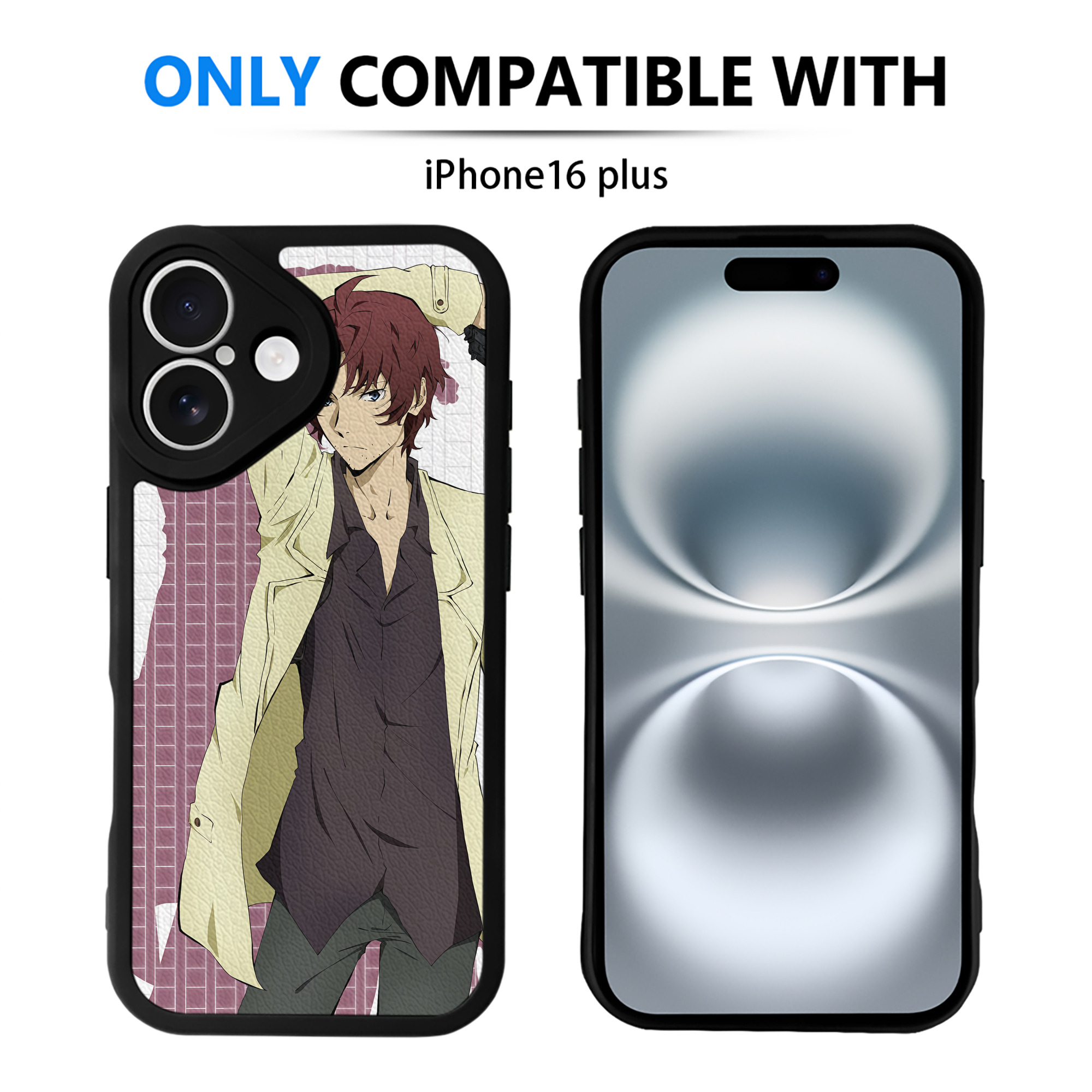 （画像用） 文豪ストレイドッグス Bungo Stray Dogs 【iPhone 16シリーズ対応】シリコンスマホケース（レザー調） 材質：シリコン